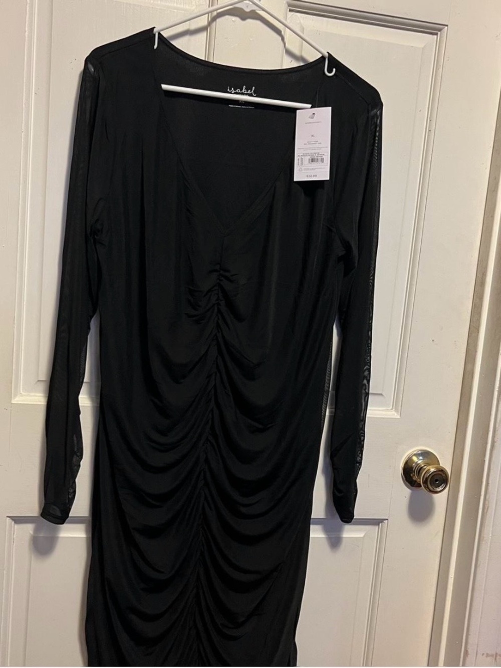 Isabel Maternity by Ingrid & Isabel Black Ruched V-Neck Long Sleeve Dress